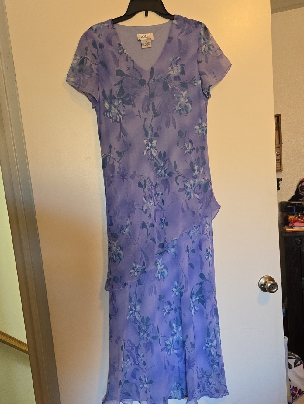 AGB Lavender Floral Layered Maxi Dress